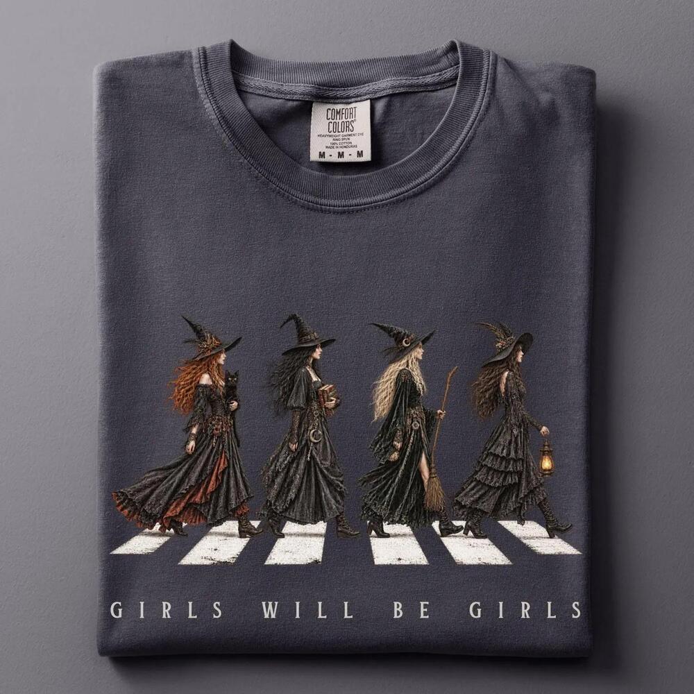 Girls Will Be Girls Shirt, Funny Witch Halloween Tee, Witchy Girls Trip Shirt